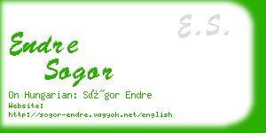 endre sogor business card